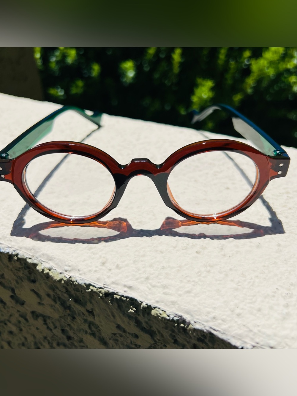 New Stylish Brown & Hunter Green Round Retro Full Rim Eyeglasses Fashion Glasses
